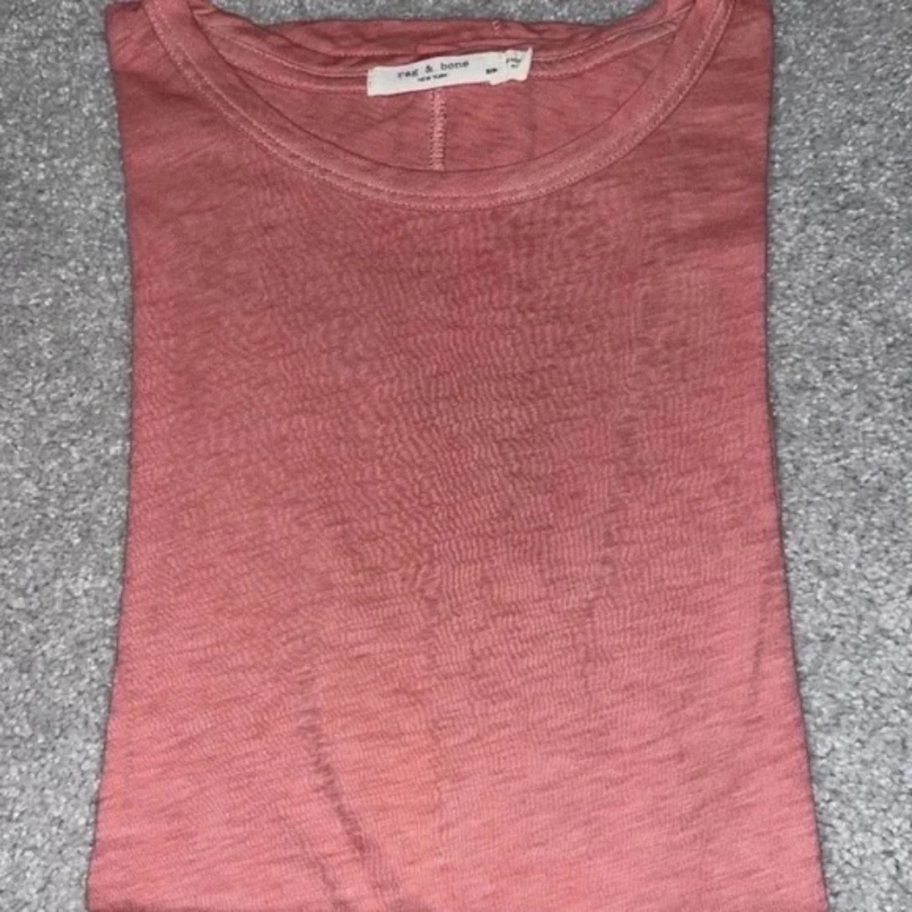 Rag & Bone The Slub Short Sleeve Tee SIZE SMALL, SALMON
